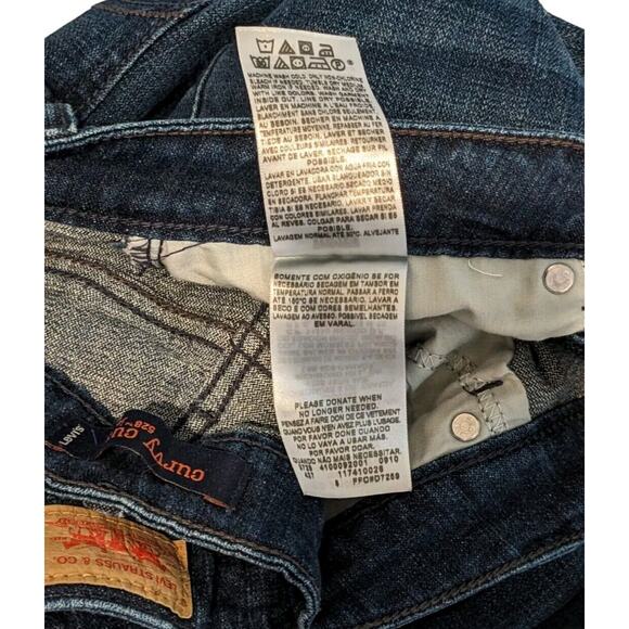 Levis 528 Curvy Cut Cowgirl Jeans 7 Juniors Blue Bootcut Stretch Denim VTG Y2K - Picture 9 of 11